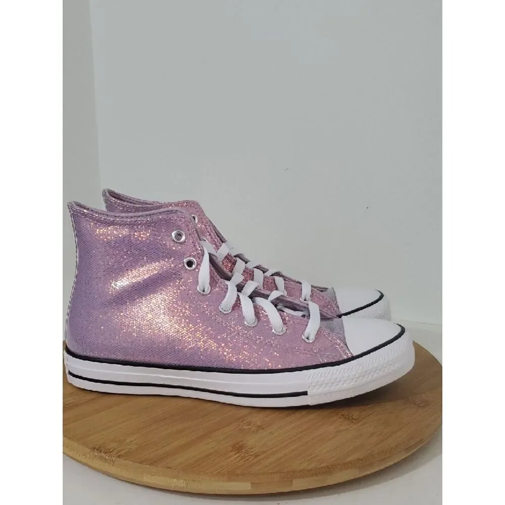 Converse CTAS Hi Tops Altitude Lilac Sparkly Size 6 Big Kid NIB